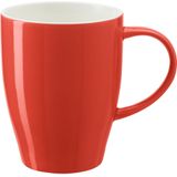 Bellatio Design Koffie mokken/bekers Paris - 4x - porselein - met oor - rood - 350 ml