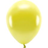 100x Gele ballonnen 26 cm eco/biologisch afbreekbaar - Milieuvriendelijke ballonnen - Feestversiering/feestdecoratie - Geel thema - Themafeest versiering