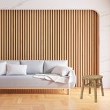H&S Collection Krukje - plantentafel - bamboe hout - lichtbruin - D35 x H38 cm