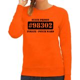 Boeven verkleed sweater psych ward oranje dames - Boevenpak/ kostuum - Verkleedkleding