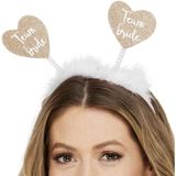 Smiffys Diadeem/tiara Team Bride - 10x - wit/goud - polyester - 25 x 25 cm - vrijgezellenfeest