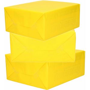 6x Rollen kraft inpakpapier geel  200 x 70 cm - cadeaupapier / kadopapier / boeken kaften