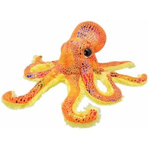 Pluche Octopus Knuffel Oranje Glitter 25 cm