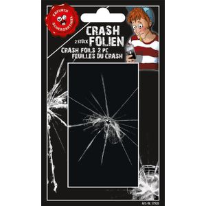 2x stuks Mobiele telefoon stickers gebroken glas fopartikel voor 1 april