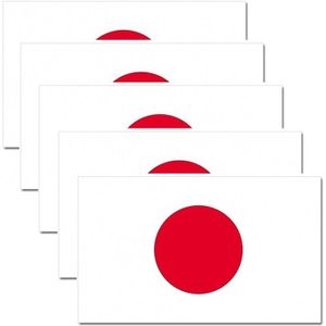 Pakket van 20x stuks vlag Japan stickers 7.5 x 10 cm - Feestartikelen/versieringen