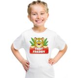 Fast Freddy t-shirt wit voor kinderen - unisex - luipaarden shirt - kinderkleding / kleding