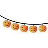 Halloween/horror thema feestslinger - 3x - pompoen - papier - 300 cm - griezelige feest versiering