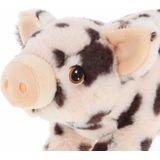 Keel Toys pluche varken/biggetje knuffeldier - roze gevlekt - lopend - 28 cm - Luxe Eco kwaliteit knuffels