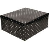 4x rollen inpakpapier/cadeaupapier holografisch zwart met zilveren sterretjes 150 x 70 cm rol - kadopapier / cadeaupapier/papier