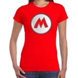 Bellatio Decorations game verkleed t-shirt dames - loodgieter Mario - rood - carnaval/themafeest