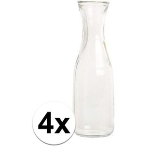4x Glazen karaf 1 liter