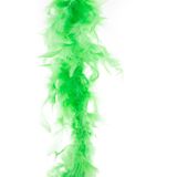 2x stuks carnaval verkleed veren Boa kleur fluor groen 2 meter - Verkleedkleding accessoire