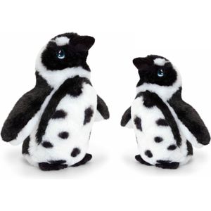 Keel Toys Pluche Humboldt Pinguin Knuffeldieren - Wit/Zwart - Staand - 18 en 25 cm