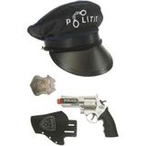 Politie verkleed pet met pistool/holster/badge voor kinderen