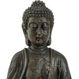 Boeddha Beeldje Zittend - Binnen/Buiten - Kunststeen - Antiek Bruin - 30 X 20 cm - Relaxed