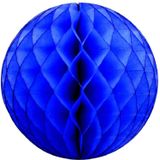 8x Papieren kerstballen donkerblauw 10 cm Kerstversiering - Kerstboomversiering - Kerstballen van papier