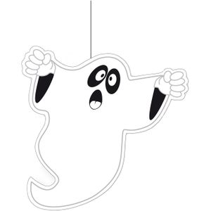 Halloween thema hangende spook/geest decoratie wit 30 cm brandvertragend papier