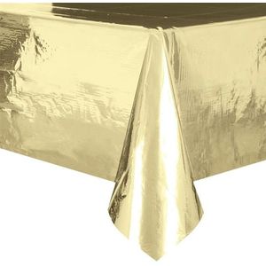 2x Tafelkleden/tafellakens goud 137 x 274 cm folie - Rechthoekig - Tafeldecoratie feestversiering