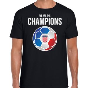 Kroatie EK/ WK supporter t-shirt - we are the champions met Kroatische voetbal - zwart - heren - kleding / shirt