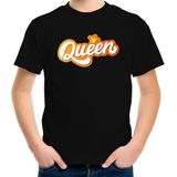 Queen koningsdag t-shirt - zwart - kinderen/ meisjes -  koningsdag shirt / kleding / outfit