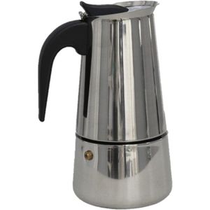 Zilveren percolator / espresso koffie apparaat voor 6 kopjes RVS - Koffiezetapparaat - Koffiezetter voor camping/caravan - Cafetiere