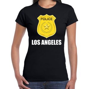 Police embleem Los Angeles t-shirt zwart voor dames - politie agent - verkleedkleding / kostuum