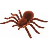 Chaks nep spinnen 18 cm - 3x - bruin - velvet/fluweel tarantula -Ã¯Â¿Â½Horror/griezel thema decoratie