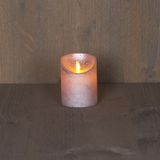 1x Zilveren LED kaarsen / stompkaarsen 10 cm - Luxe kaarsen op batterijen met bewegende vlam