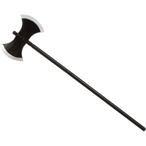 Grote hakbijl - zwart - plastic - 105 cm - Halloween/ridders verkleed wapens accessoires