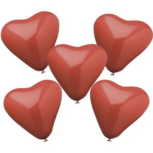 10x stuks Rode hartjes ballonnen 26 cm - valentijn versiering / decoratie