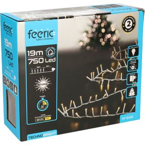 Feeric lights and christmas clusterverlichting - warm wit - 750 leds - 19 m - transparant snoer