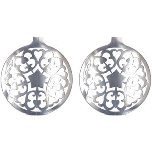 2x stuks kerstballen hangdecoratie zilver 49 cm van karton - Kerstversiering - Kerstdecoratie