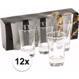 12x shotglazen / borrelglaasjes - 5 cl - glas