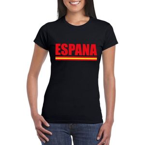 Zwart Espana/ Spanje supporter shirt dames