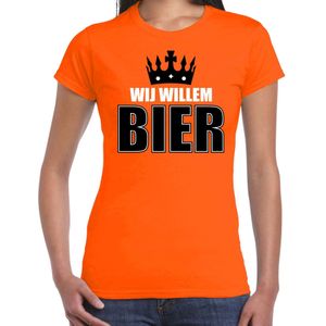 Koningsdag t-shirt Wij Willem bier - oranje - dames - koningsdag outfit / kleding