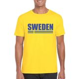 Geel Zweden supporter t-shirt voor heren - Zweedse vlag shirts