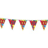 Folat - Verjaardag 100 jaar feest thema set 50x ballonnen en 2x leeftijd print vlaggenlijnen