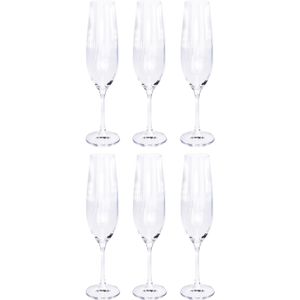 40x Champagneglazen/flutes 26 cl/260 ml van kristalglas - Kristalglazen - Champagneglas