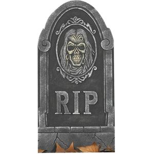 RIP kerkhof grafsteen met schedel 65 cm horror decoratie - Halloween feest versiering