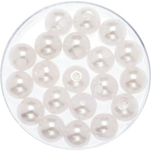 360x stuks sieraden maken glans deco kralen in het wit van 8 mm - Kunststof reigkralen voor armbandjes/kettingen