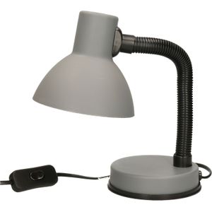 Gerimport Bureaulamp - grijs - metaal/kunststof - verstelbaar - 16 x 12 x 30 cm