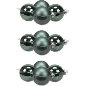 12x stuks kerstversiering kerstballen emerald groen (greenlake) van glas - 10 cm - mat/glans - Kerstboomversiering