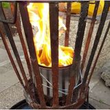 3x Tuinfakkel vuur verlichting in blik 16,5 x 15 cm 6-12 branduren - Zweedse fakkel - Vuurblik - Tuinkaars/outdoor kaars - Tuinverlichting/tuindecoratie tuinfakkels