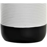 Items - Badkamer tandenborstel beker - polyresin - wit/zwart - 10 cm