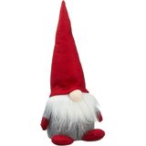 Pluche gnome/dwerg decoratie pop/knuffel met rode muts 30 cm - Kerstgnomes/kerstdwergen/kerstkabouters