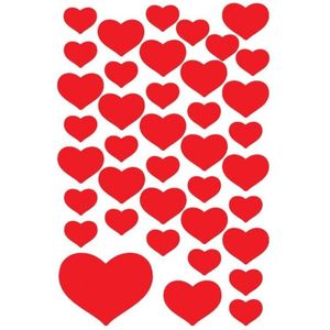 120x stuks Hartjes stickers - Valentijn stickertjes hartjes