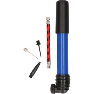 Ballenpomp blauw met naaldventielen en flexibele slang - Voetbalpomp/Basketbalpomp/Skippybalpomp