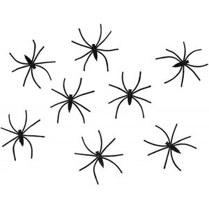 Chaks nep spinnen/spinnetjes 4 cm - zwart - 24x - Horror/Halloween thema decoratie beestjes