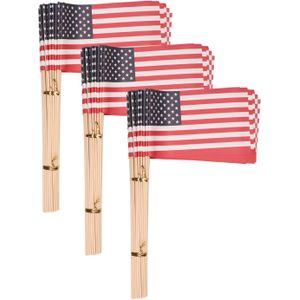 Zwaaivlaggetjes - Amerikaanse vlag - 150 stuks - Amerika - 4th of July - USA