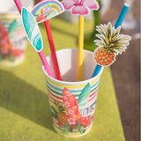 Santex tropical thema feest wegwerp bekertjes - 20x - 270 ml - karton - Hawaii themafeest